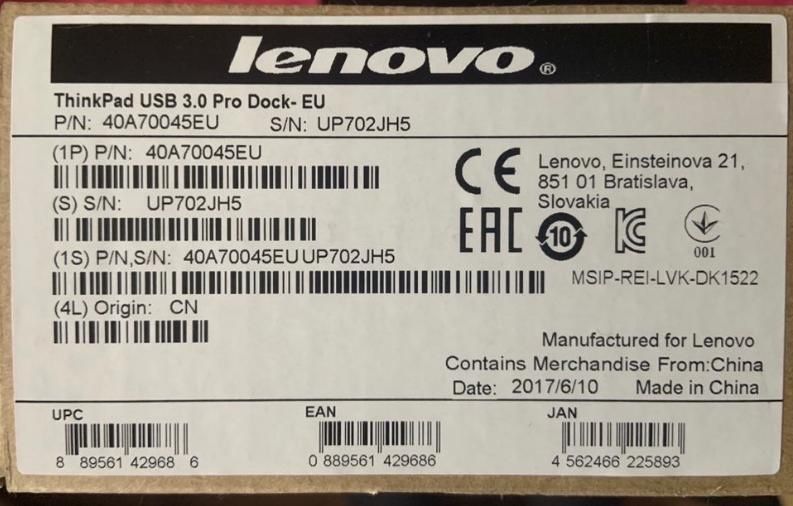 Docking station Lenovo ThinkPad Pro Dock, USB 3.0 T440/450/460/470