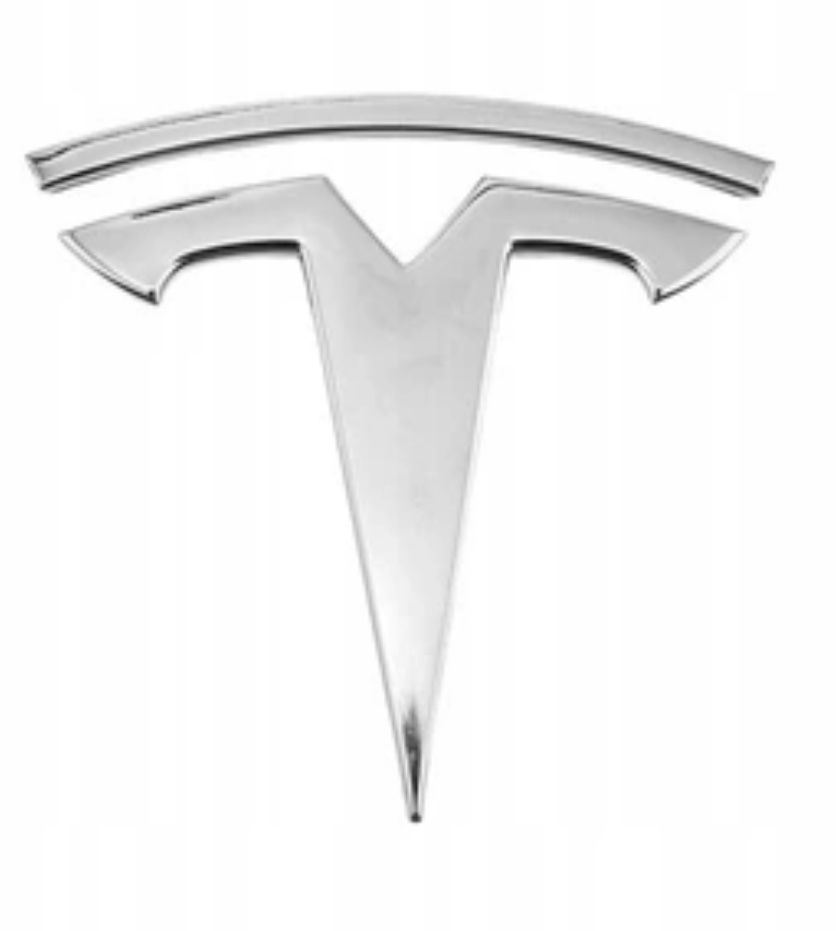 Хромированная и черная матовая эмблема Tesla