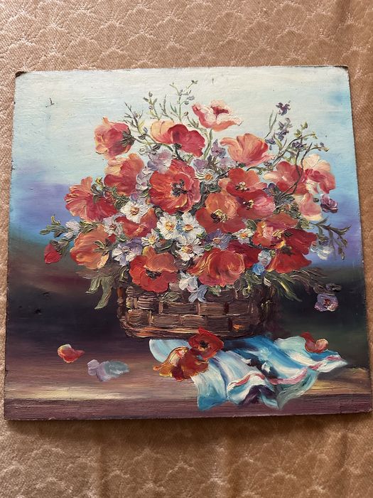 VANDUT - tablou cu maci pictat manual