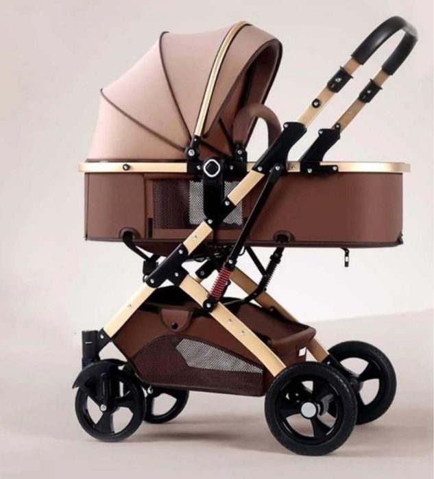 Carucior 2 in 1 cu suspensii transformabil landou-sport culoare Beige