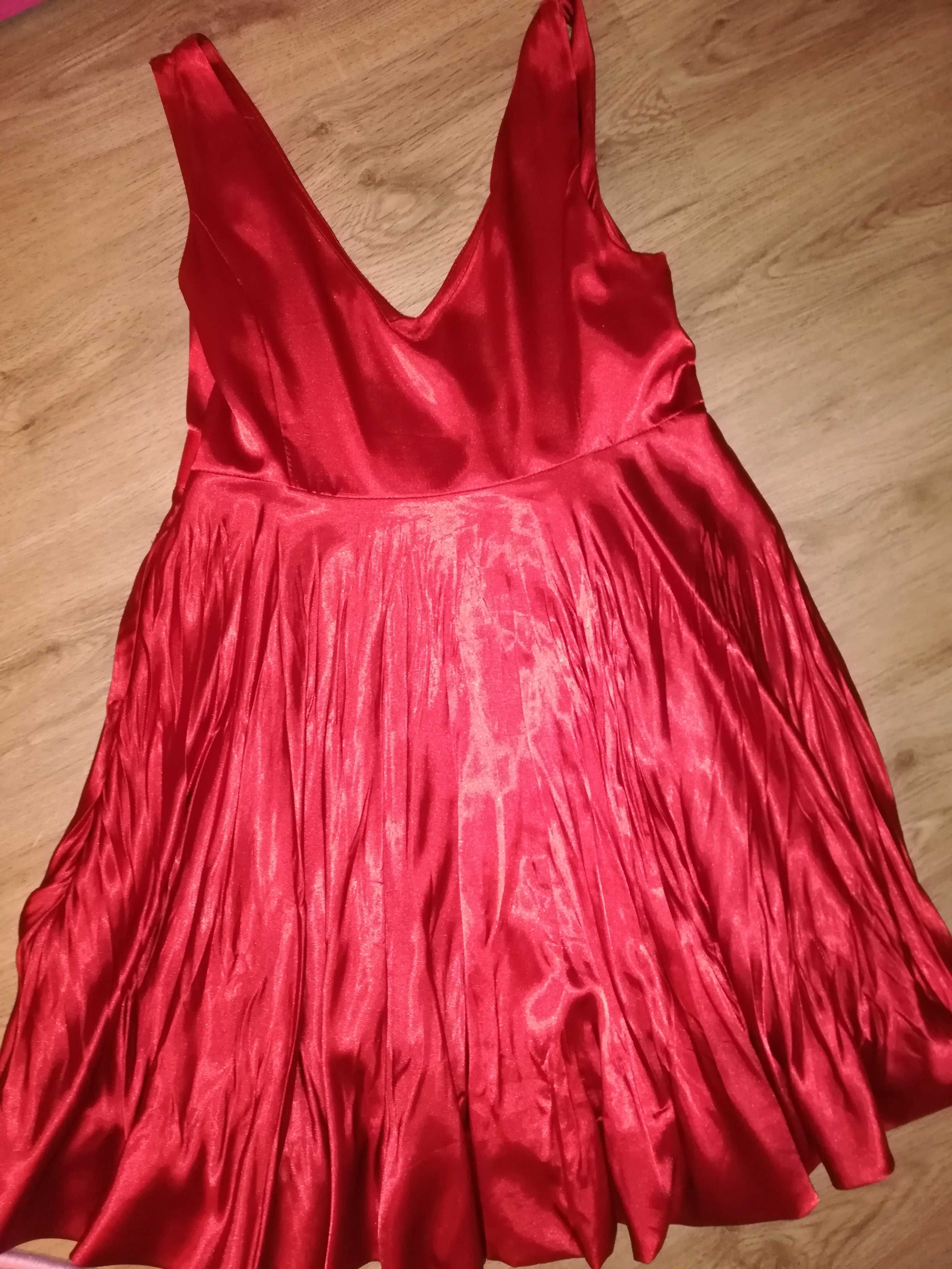Rochie/rochita roșie de satin babydoll
