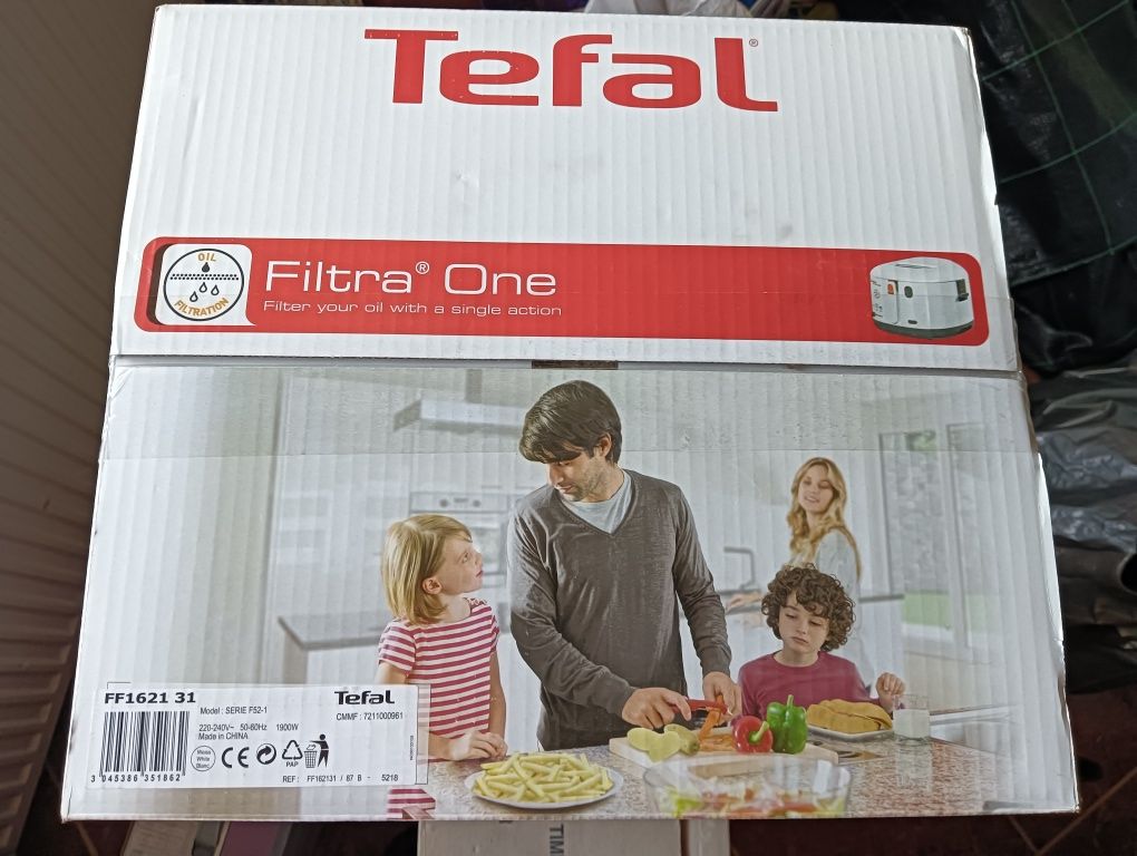 Friteuza TEFAL One Filtra FF1621, 1.2kg, 2.1l, 1900W, Filtru ulei, alb