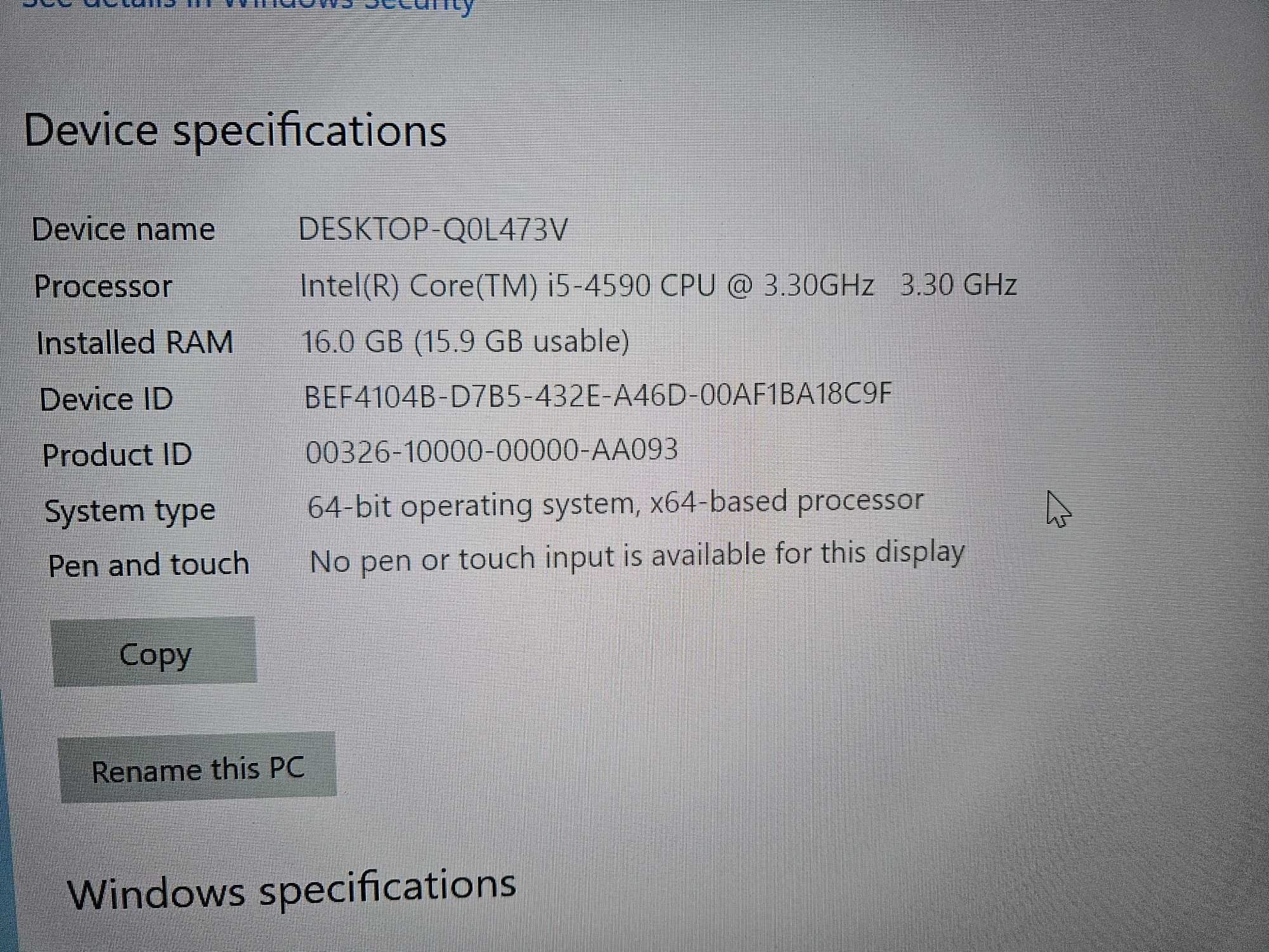 Lenovo ThinkCentre PC i5-4590 16gb ram 128 SSD + 500 HDD отличен