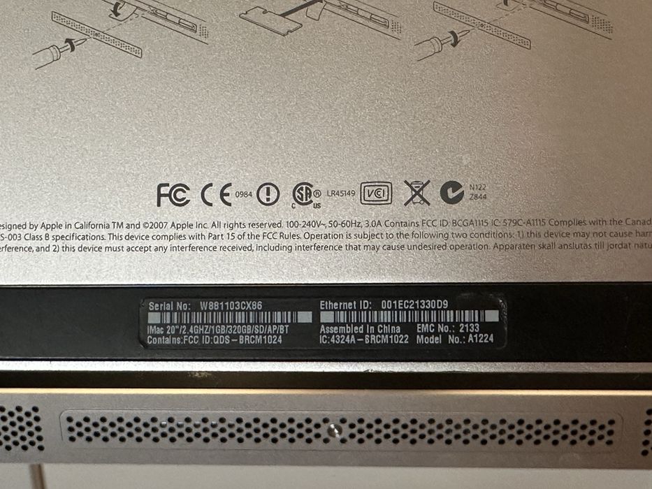 iMac 20 " an 2007, pt piese sau colectionari