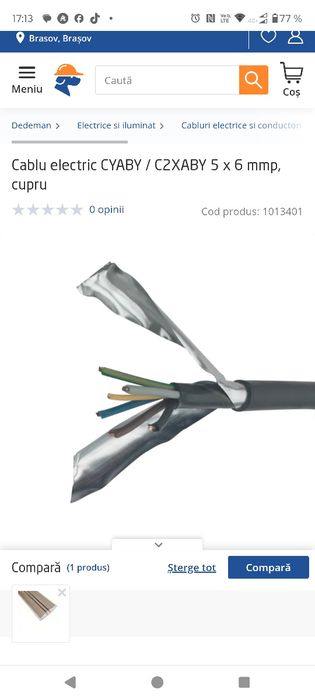 Vând cablu cu armatura C2XABY /CYABY 5X6mm