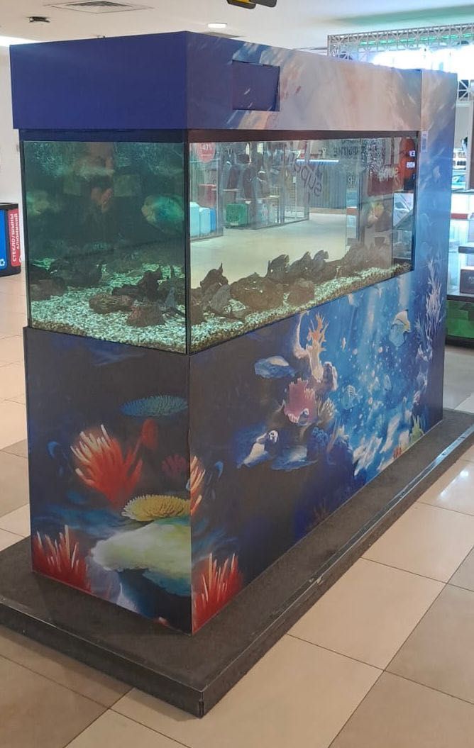 Продам большой аквариум с рыбками