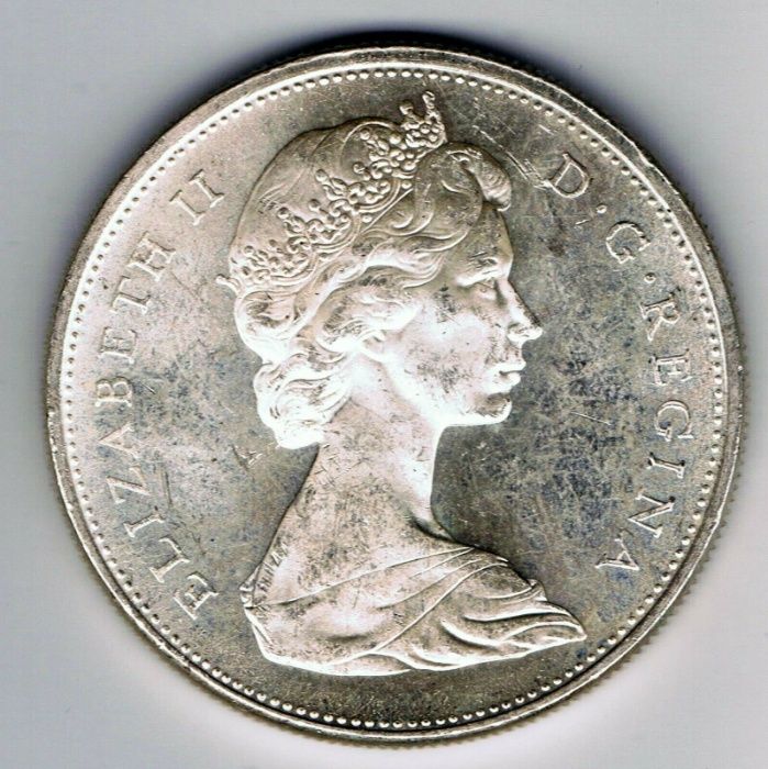 Moneda argint 1 (one) Dollar Elizabeth II 1965 Canada