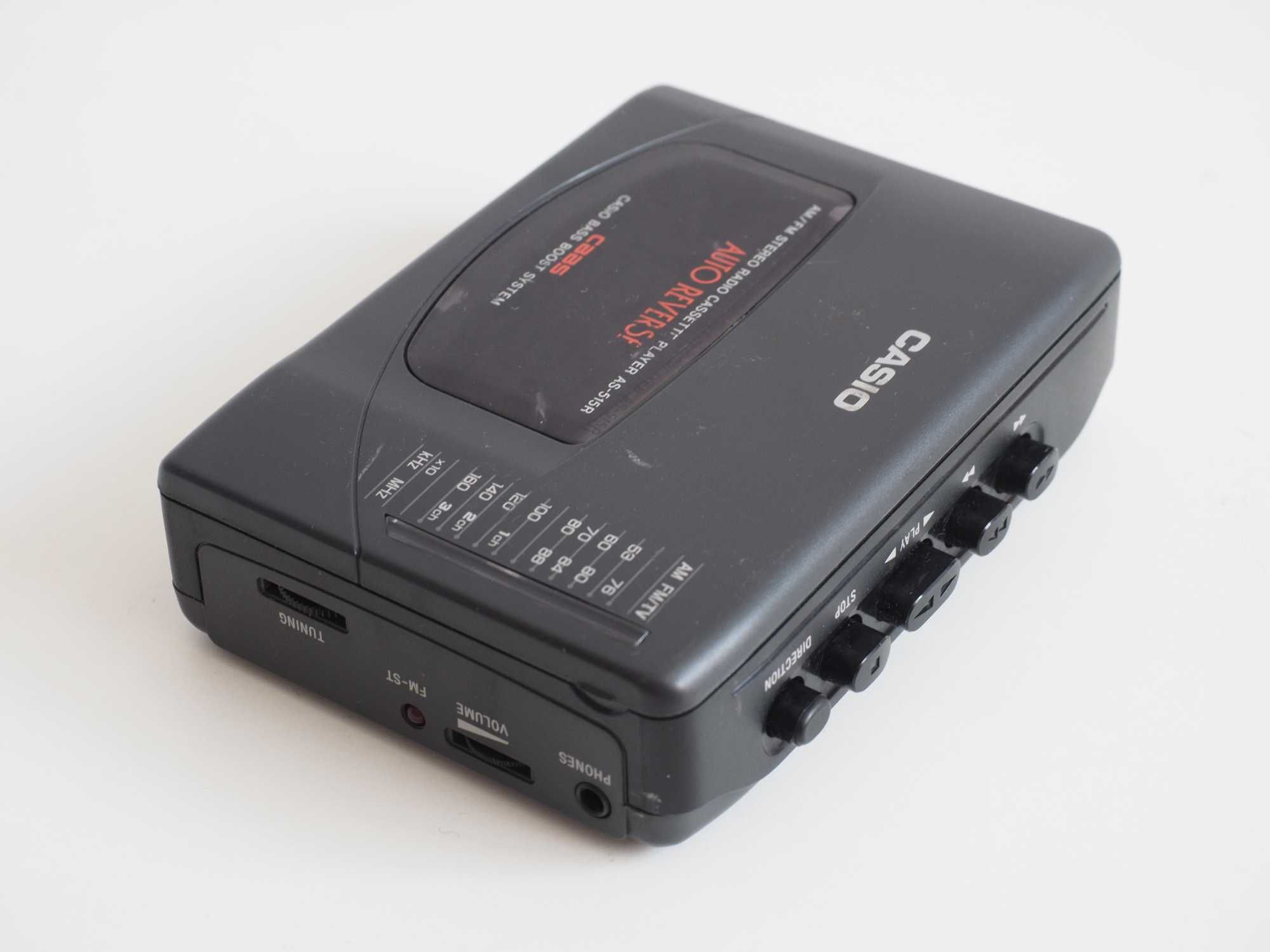 Casetofon Casio AS-515R, cu radio, funcțional, player retro, walkman