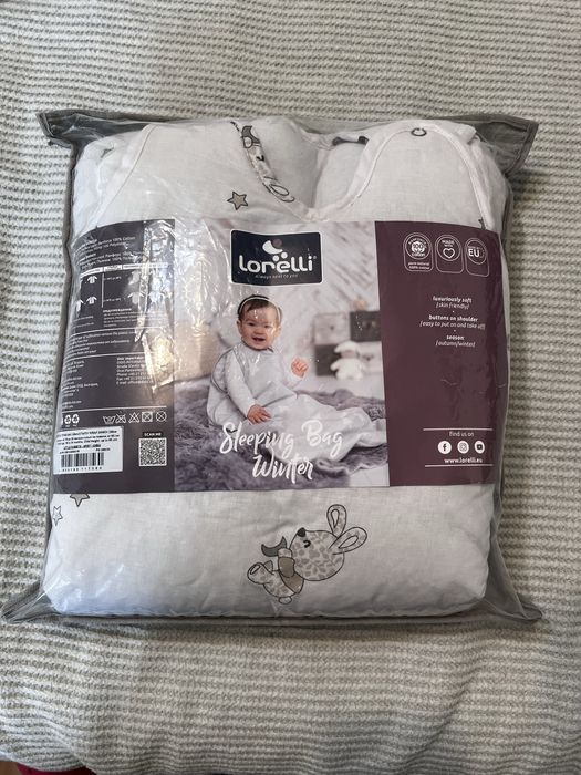 Зимен спален чувал Lorelli - Ранфорс, Rabbits, 2.5 Tog, 95 cm, сив