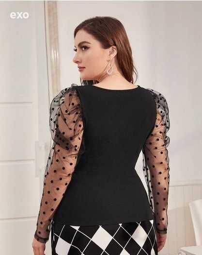 Бяла блуза дантела, Бял топ, Син топ,