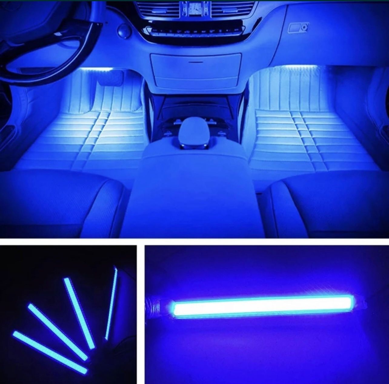 Lumini ambientale Led Interior Auto *Alb sau Albastru