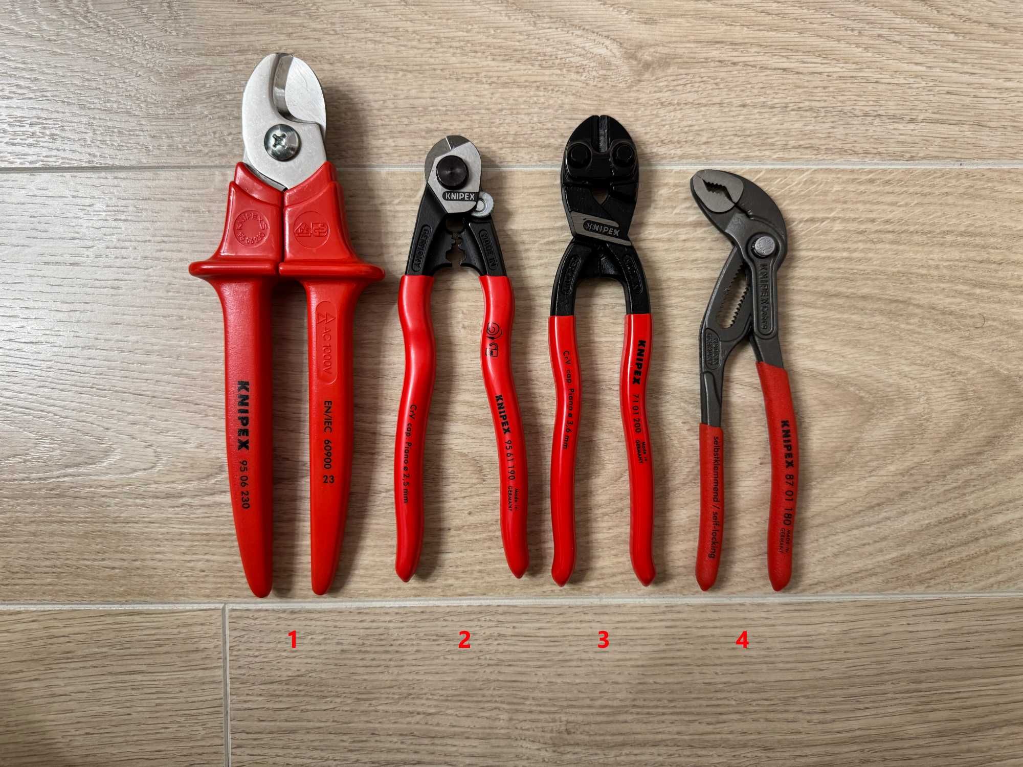 Различни модели клещи KNIPEX