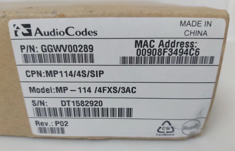 AudioCodes MediaPack MP114/4O/SIP 4 FXO Ports SIP Gateway