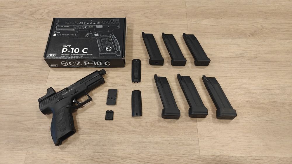 Pistol airsoft ASG CZ P-10 C, optical ready + 6 maguri + accesorii