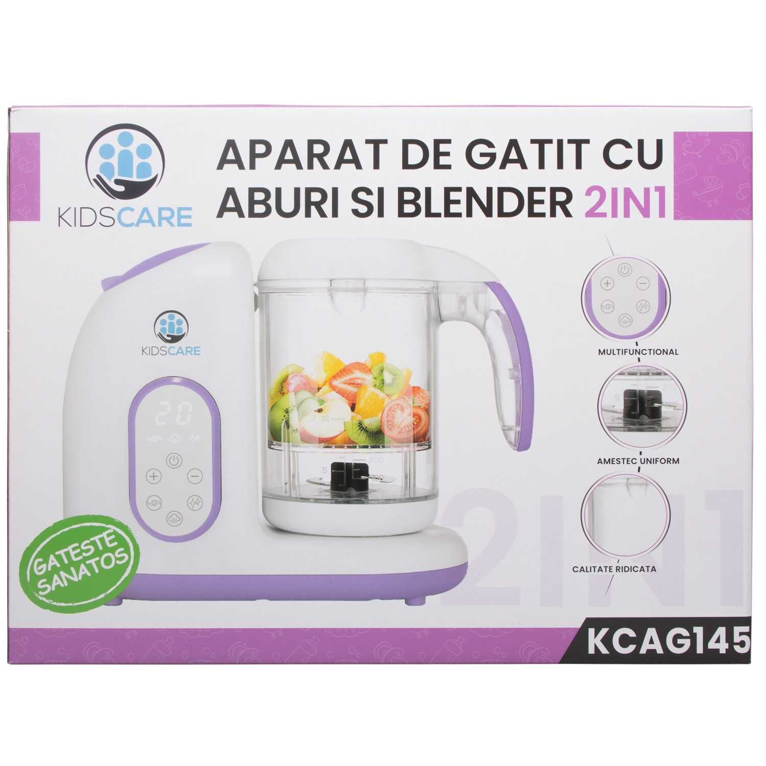 Aparat de gatit cu aburi si functie de blender 2 in 1 KidsCare