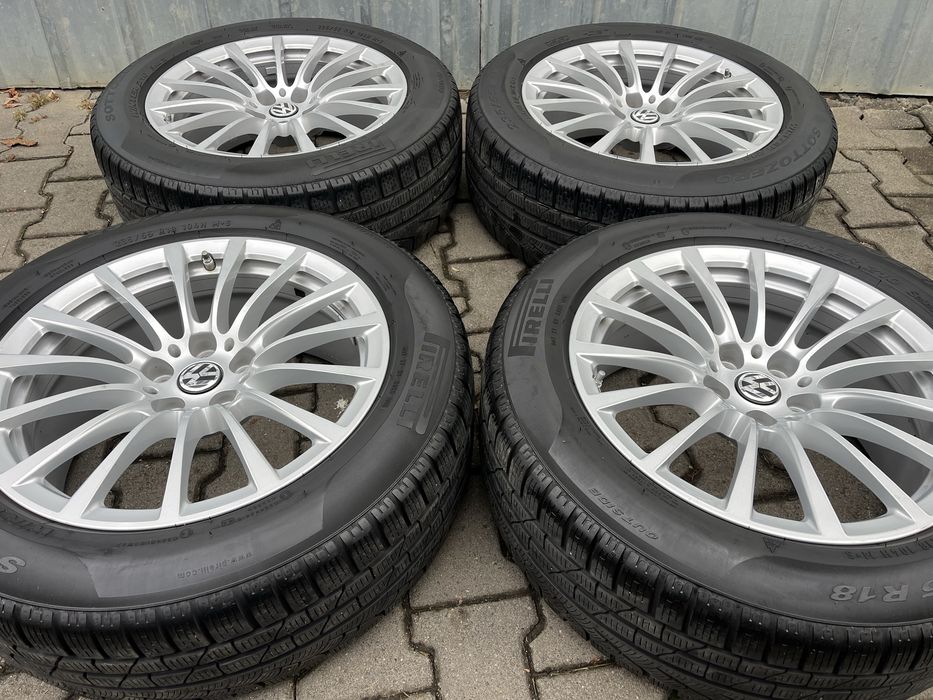 Jante 5x112mm, anvelope iarna 235/55 R18, VW Audi Seat Skoda Mercedes