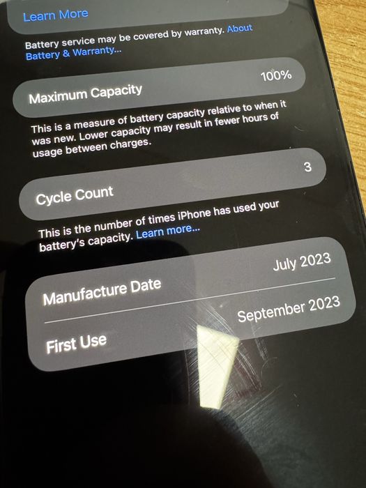 Iphone 15 plus nou, 100% baterie