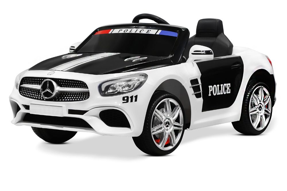 Masinuta electrica de politie Mercedes SL500 90W PREMIUM #Alb