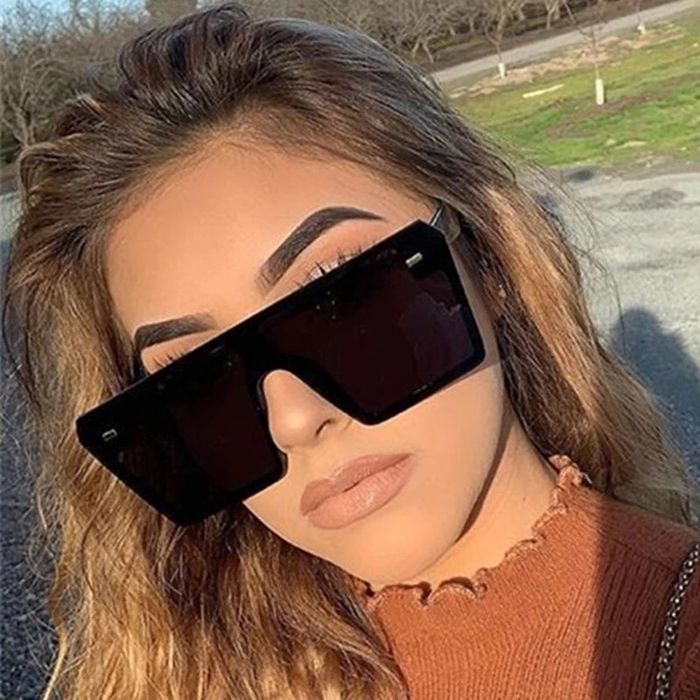 Ochelari de soare D13 (Daira-Shop.ro) negri roz patrati mari Unisex