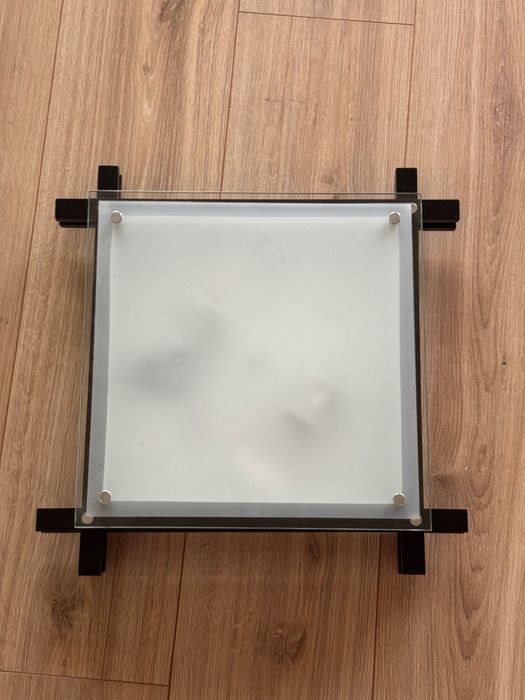 4x Plafoniera / aplica 2xE27 60W din sticla si lemn de la Kika