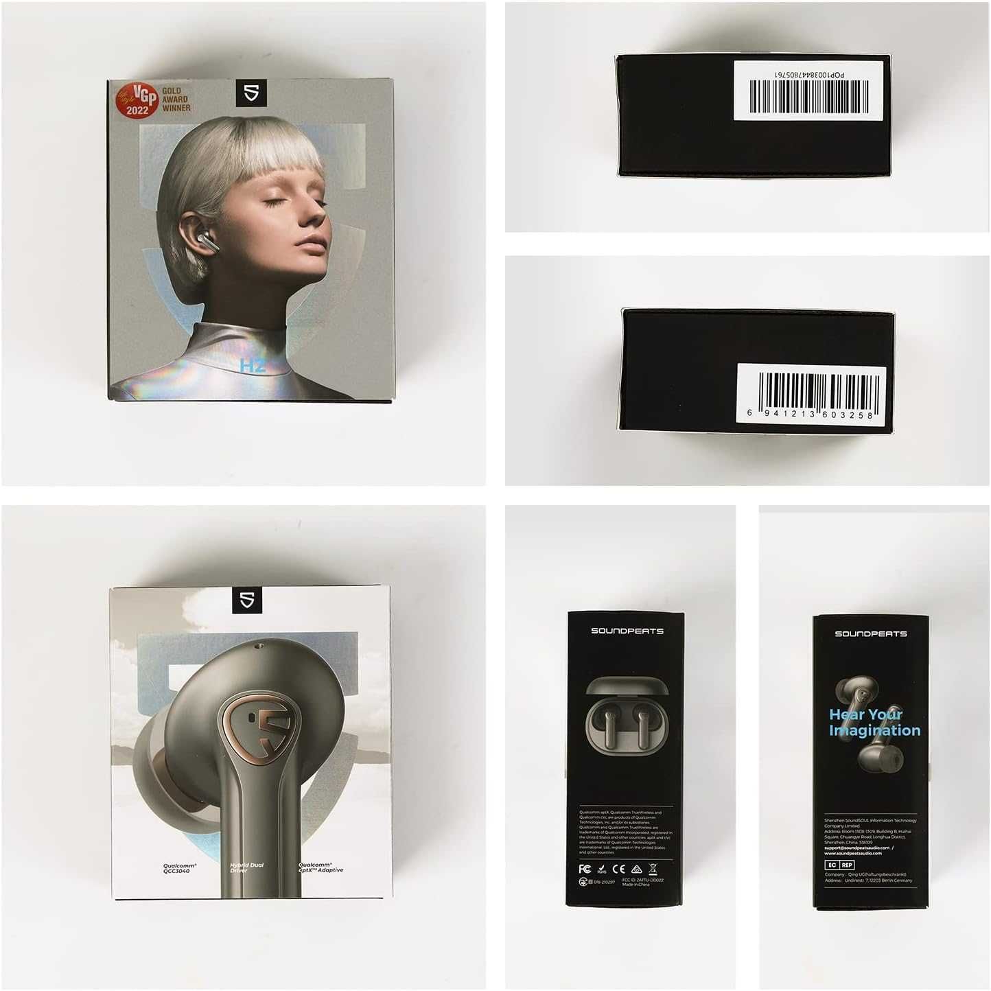 SoundPEATS H2 Hybrid Wireless Earbuds-безжични слушалки-сив цвят
