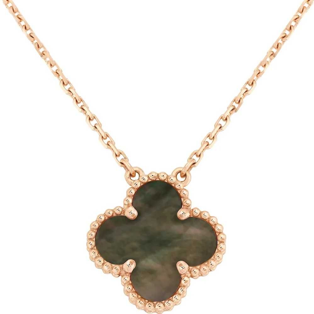 Van Cleef & Arpels VCA Gold Grey Mother Alhambra Clover Дамско Колие