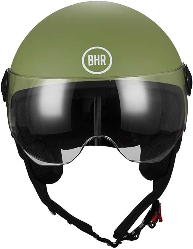 Каска отворена BHR ретро размер S/M/L/XL очила мото мотор