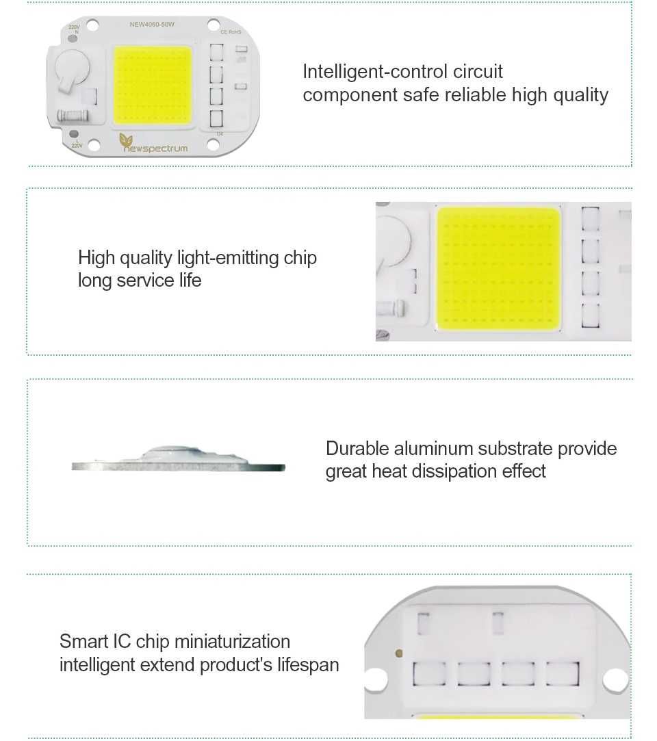 Led Cob Chip 50W AC 220V lumina rece calda neutra