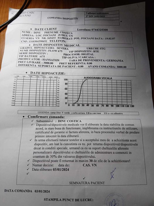 Aparat auditiv in garantie, nou, nefolosit, Hansaton Flow Up 675