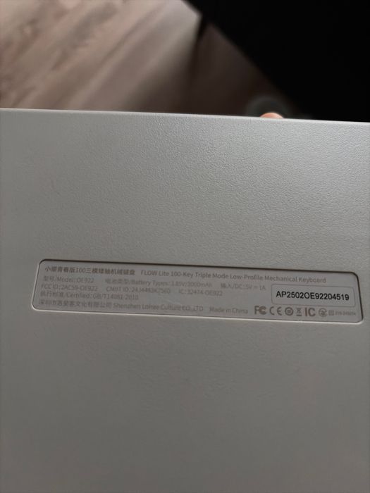 Клавиатура Lofree FLOW Lite 100 серая как новая