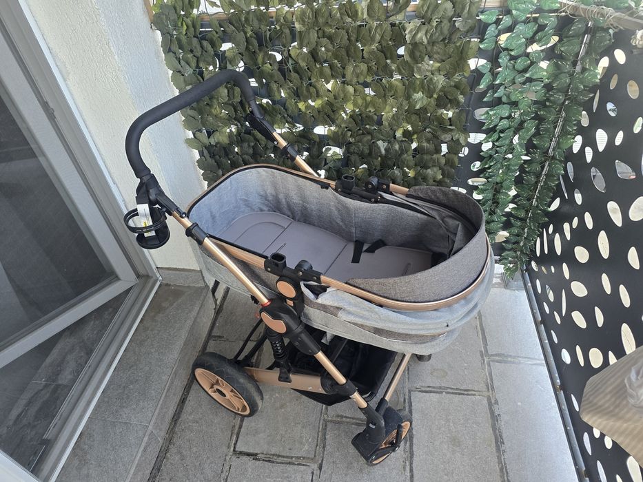 Carucior 3 in 1, Geanta de scutece, Suspensie dinamica pe cadru, Bubu-