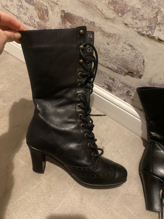 Дамски ботуши от естествена кожа и естествен велур