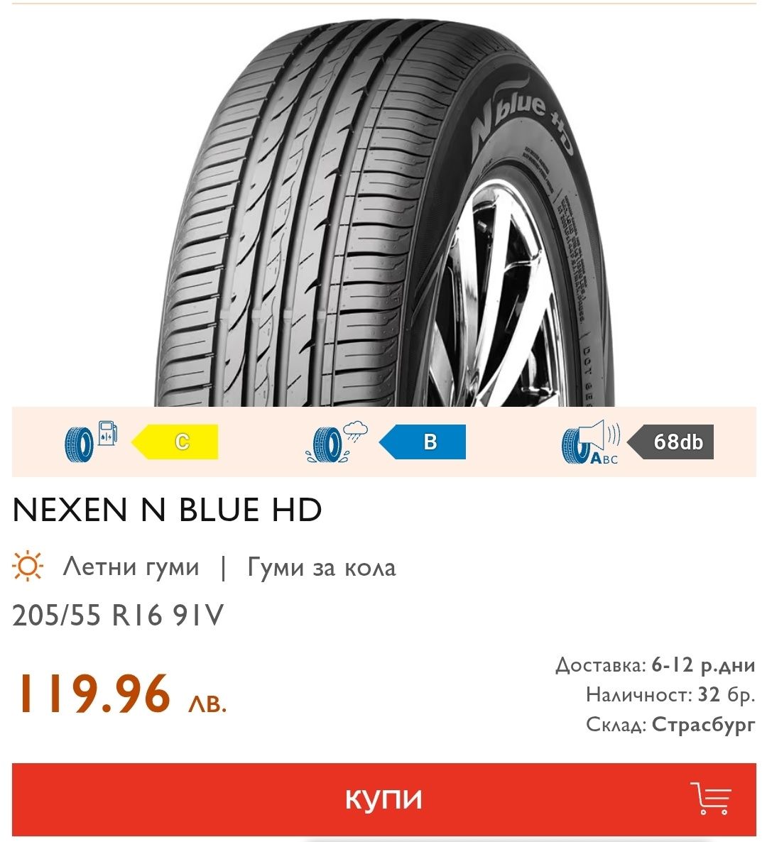 4бр. летни гуми 205/55/16 Nexen N'Blue HD 
dot21
6.7-6.9mm
Добро състо