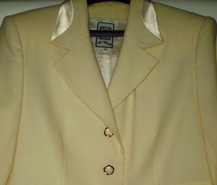 Costum lux sacou-fusta maxi crem fin elegant captusit (bust 100 cm)