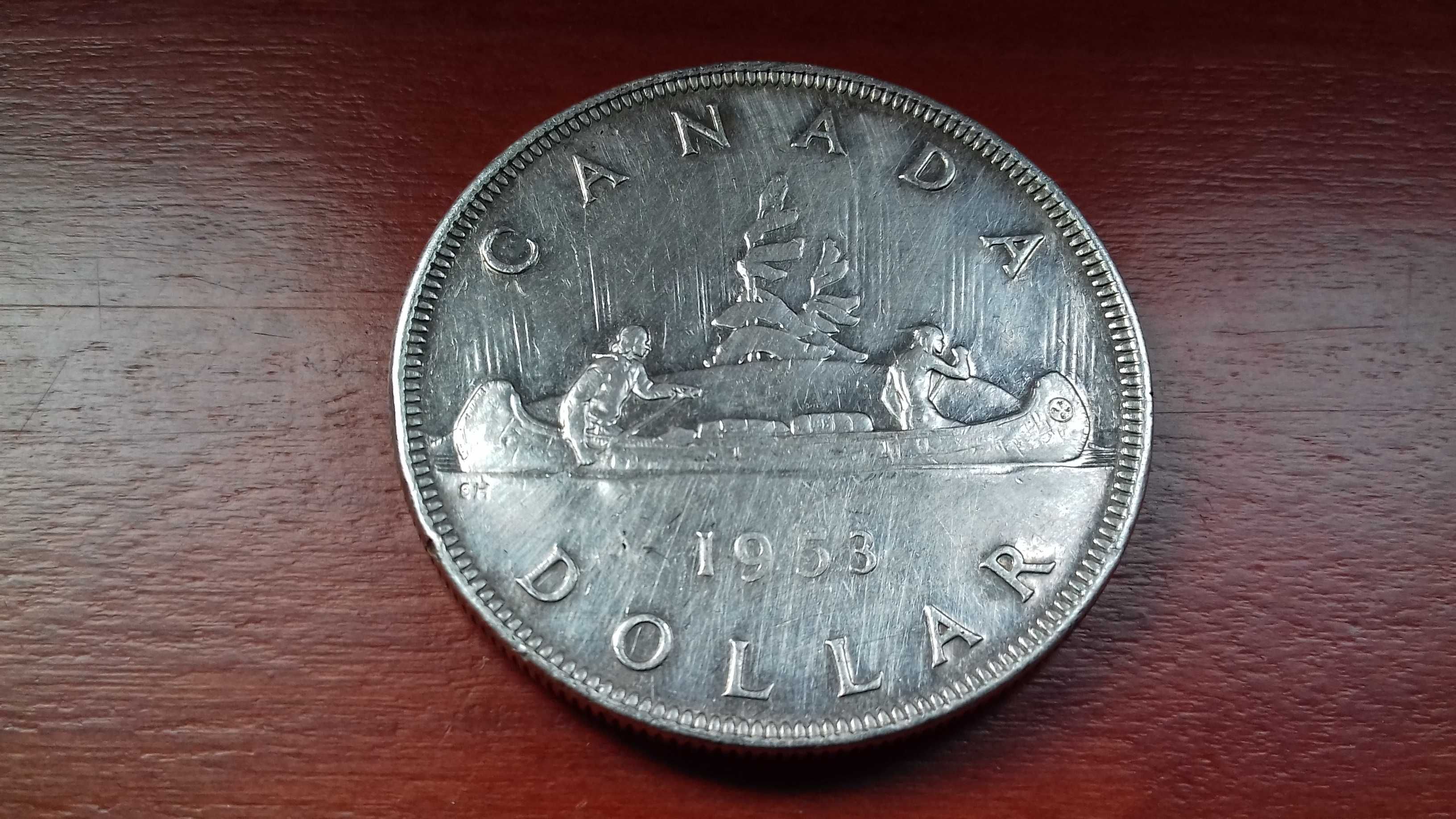 Moneda Coronation Dollar Canada 1953, Argint - 250 Ron