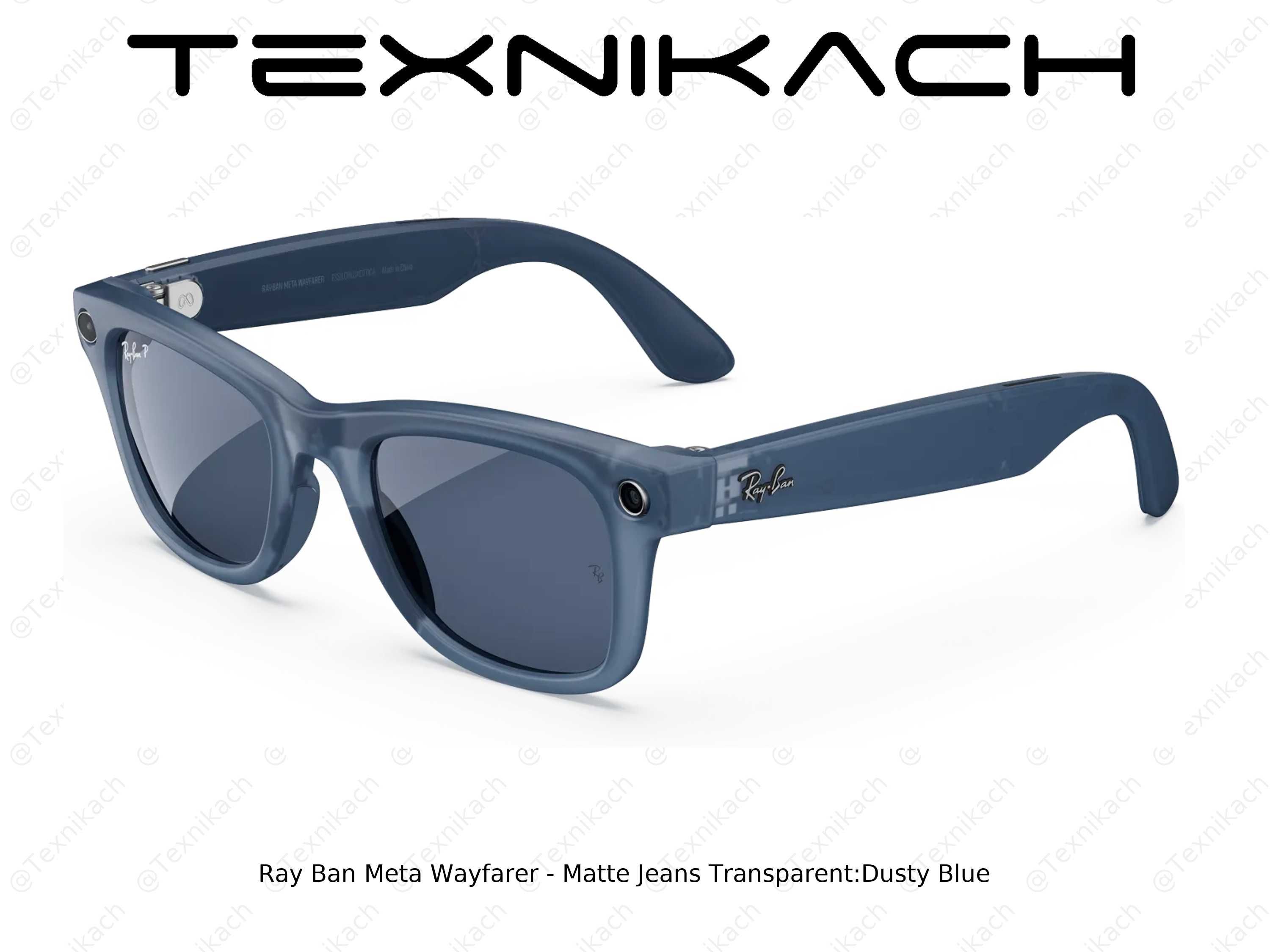 Ray Ban Meta Wayfarer - Matte Jeans Transparent Dusty Blue