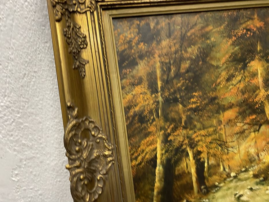 Маслена картина R Bernat Zik есенен горски пейзаж 1950 те