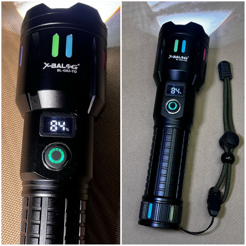Най мощния Led тактически алуминиев фенер Li-ion power bank Tactical