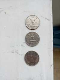 3 монети по четвьрт долар от различни щати на САЩ