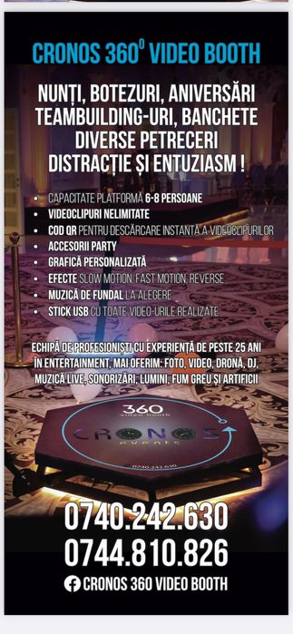Cronos 360 Selfie Video Booth Baia Mare Maramures