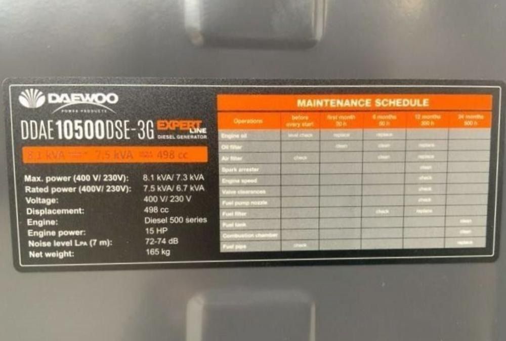 Generator NOU Daewoo 8 kVA