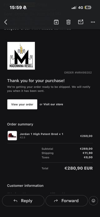 Jordan 1 Patent Bred cu receipt