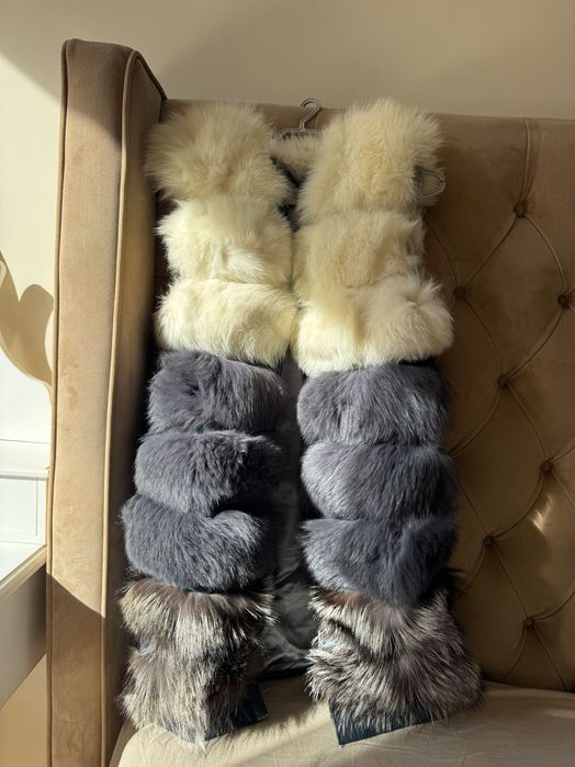 Луксозно палто от естествен косъм