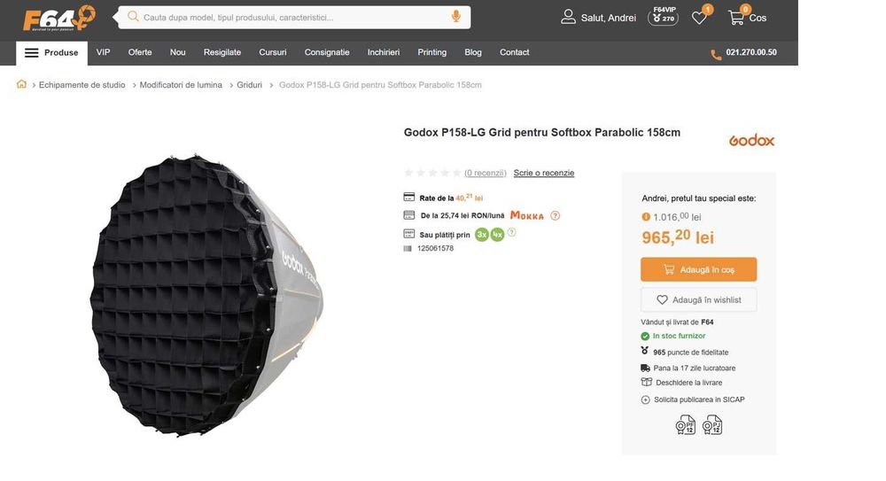 Godox P158-LG Grid pentru Softbox Parabolic 158cm