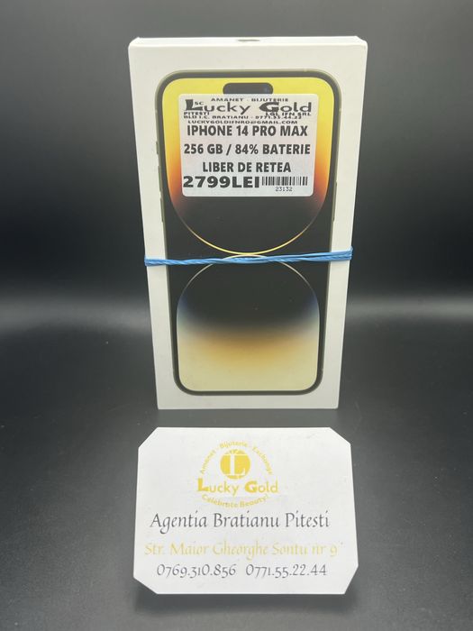 Iphone 14 pro max 256 gb 84% baterie cod 23132