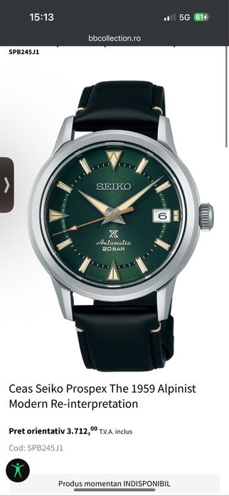 Ceas Seiko Proxpex The 1959 Alpinist Modern Re-interpretation