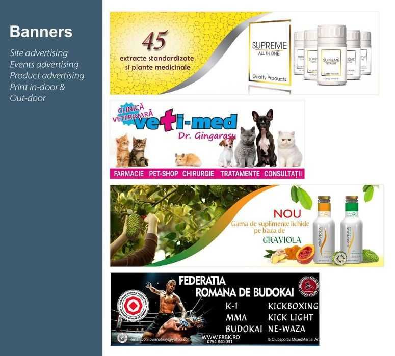 Servicii de gaphic design, afise, banere, materiale publicitare