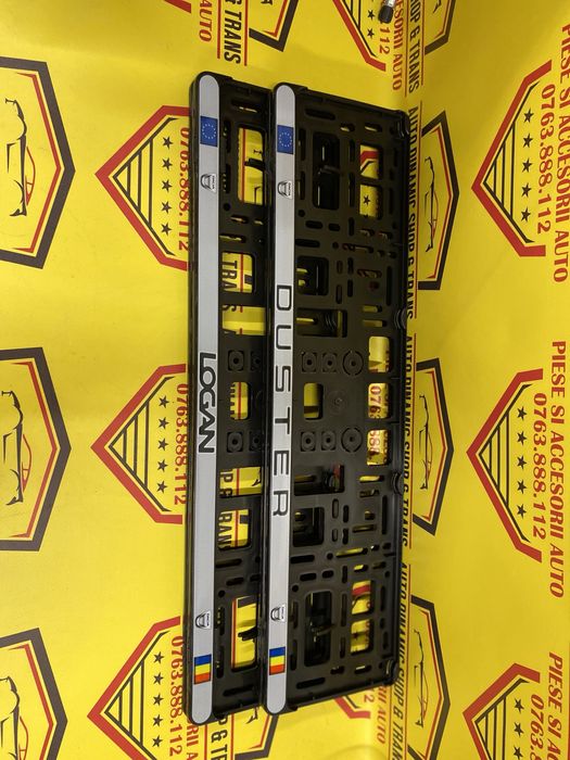 Set 2 suporti numar numere inmatriculare Dacia Logan Dacia Duster