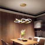 Златиста висяща LED Лампа с дистанционно 65W