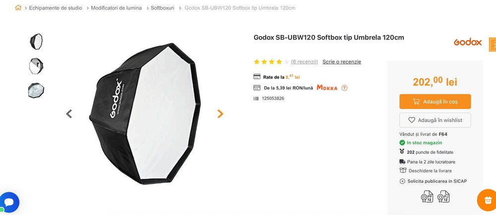 Godox SB-UBW120 Softbox tip Umbrela 120cm